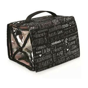 Mary Kay Black and White hanging roll up makeup shaving Tote Bag Love Amour NEW!